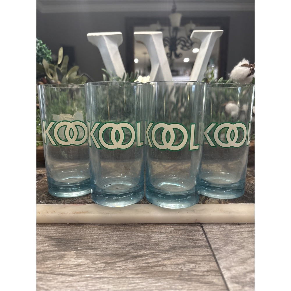 KOOL Menthol Cigarette Promo Drinking Glass. Vintage Acrylic Thermo-Serv Cup. 4